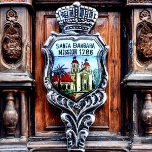 Santa Barbara Mission CA 1786 SilverPlate Souvenir Spoon TINY made in Germany